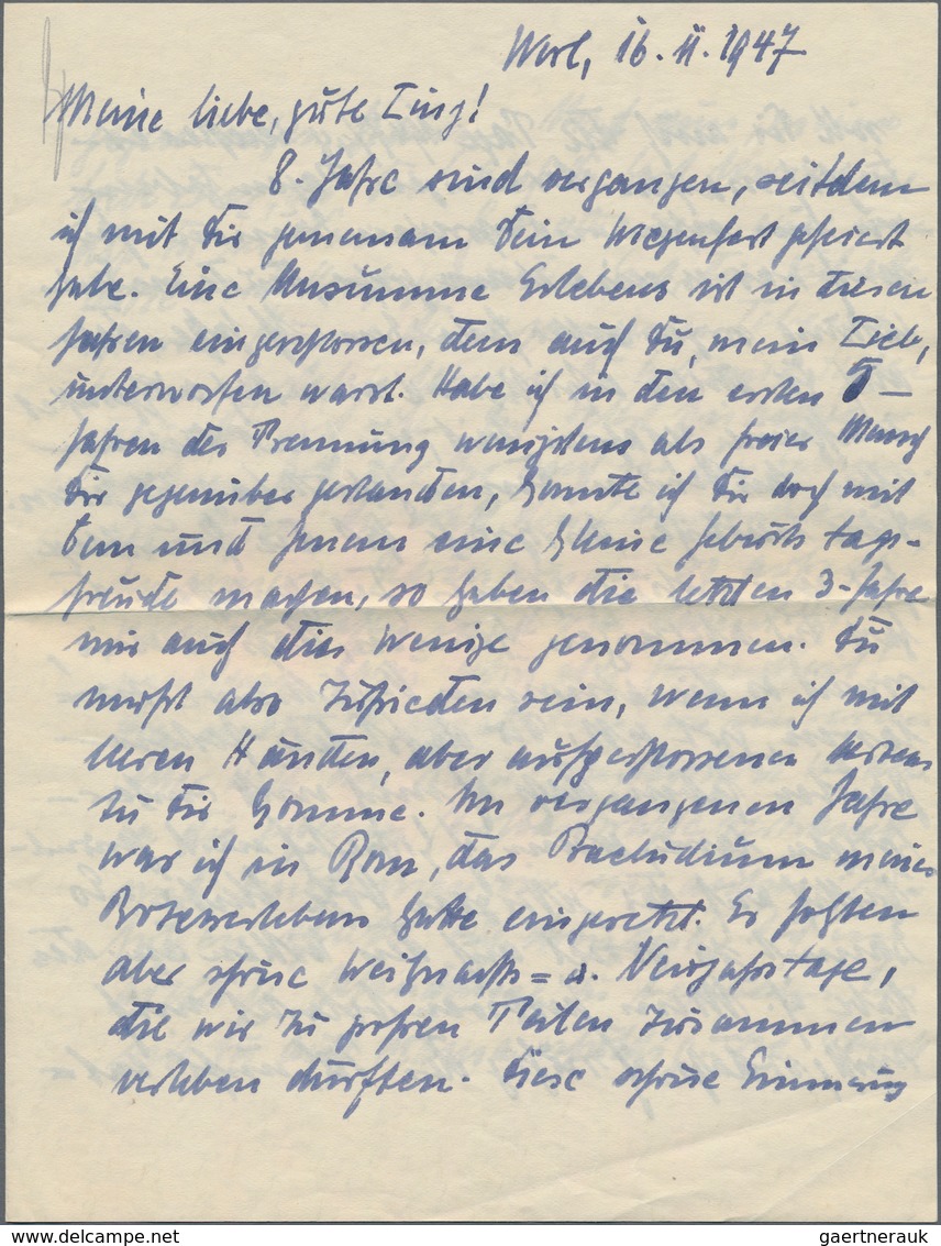 Alliierte Besetzung - Besonderheiten: 1947, Handgeschriebener Brief Vom 19.11.1947 Aus Werl/Westfale - Andere & Zonder Classificatie