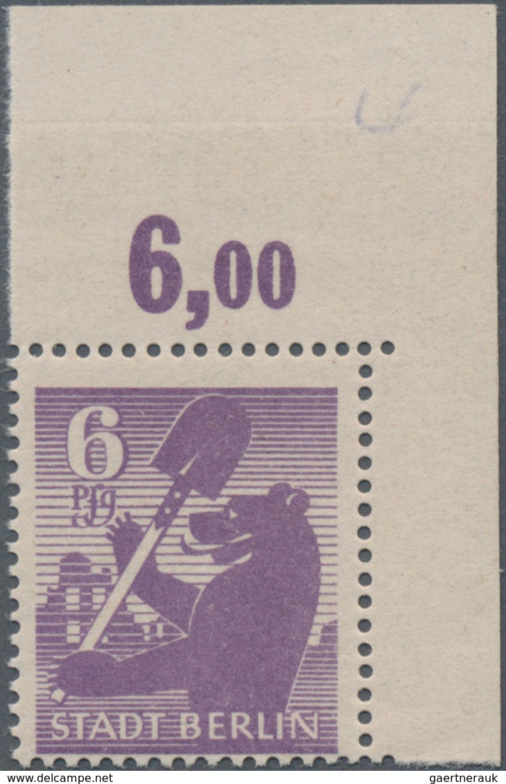 Sowjetische Zone - Berlin Und Brandenburg: 1945, 6 Pf Berliner Bär Mit Seltener Gummivariante 'glatt - Sonstige & Ohne Zuordnung