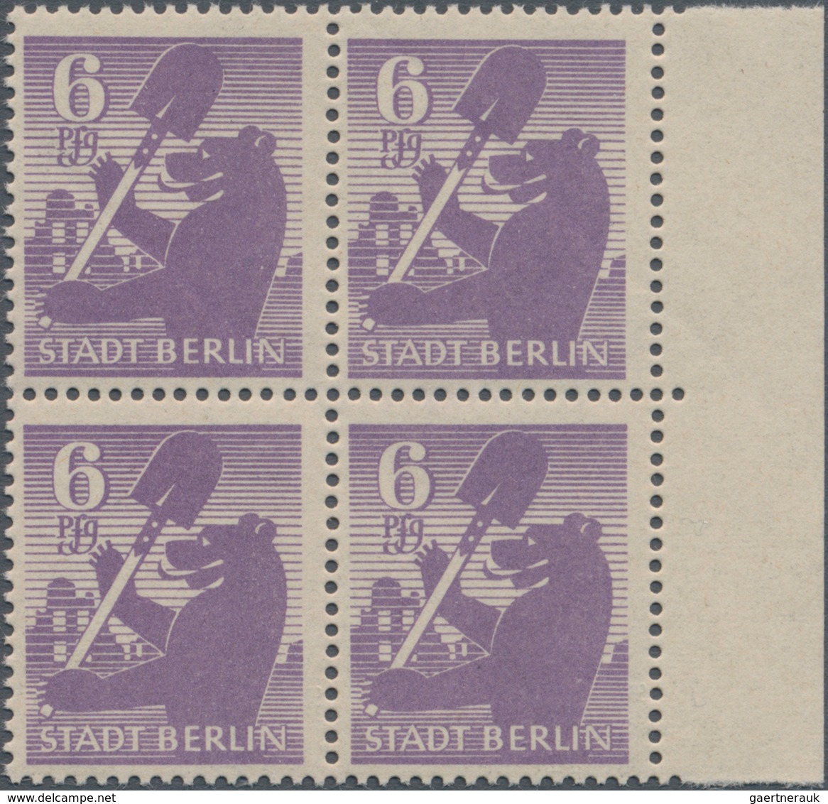 Sowjetische Zone - Berlin Und Brandenburg: 1945, Rand-Viererblock Papier Wb Mit Vollem, Waagerechtem - Other & Unclassified