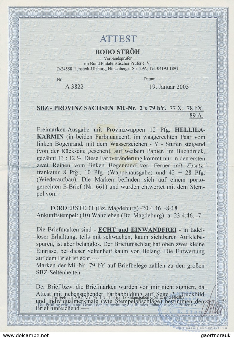 Sowjetische Zone - Provinz Sachsen: 1946, 12 Pf Helllilakarmin Im Waager. Paar (in Beiden Farbnuance - Andere & Zonder Classificatie