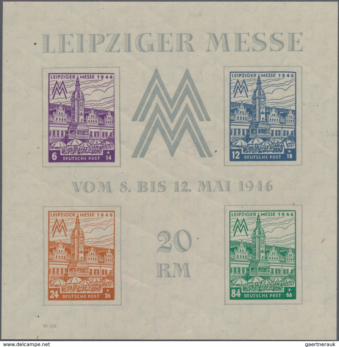 Sowjetische Zone - West-Sachsen: 1946, Blockausgabe Zur Leipziger Messe, Beide Wasserzeichen-Variant - Other & Unclassified