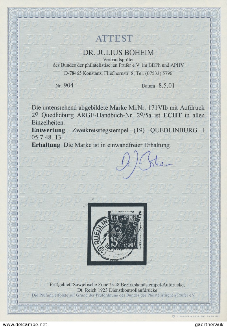Sowjetische Zone - Bezirkshandstempel - VI - Bez. 29/2° (Magdeburg): 1948, Bezirk 29, 15 Pf. "Arbeit - Andere & Zonder Classificatie