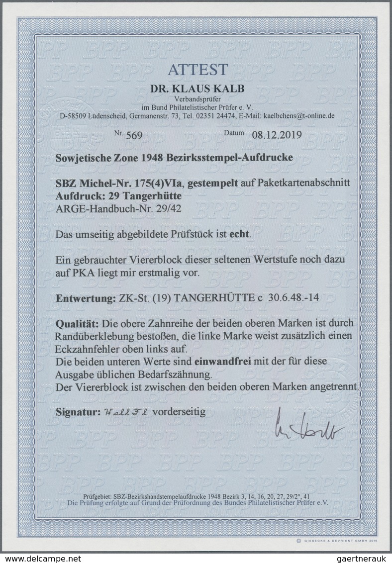 Sowjetische Zone - Bezirkshandstempel - VI - Bez. 29/2° (Magdeburg): TANGERHÜTTE: 25 Pf Arbeiter Im - Andere & Zonder Classificatie