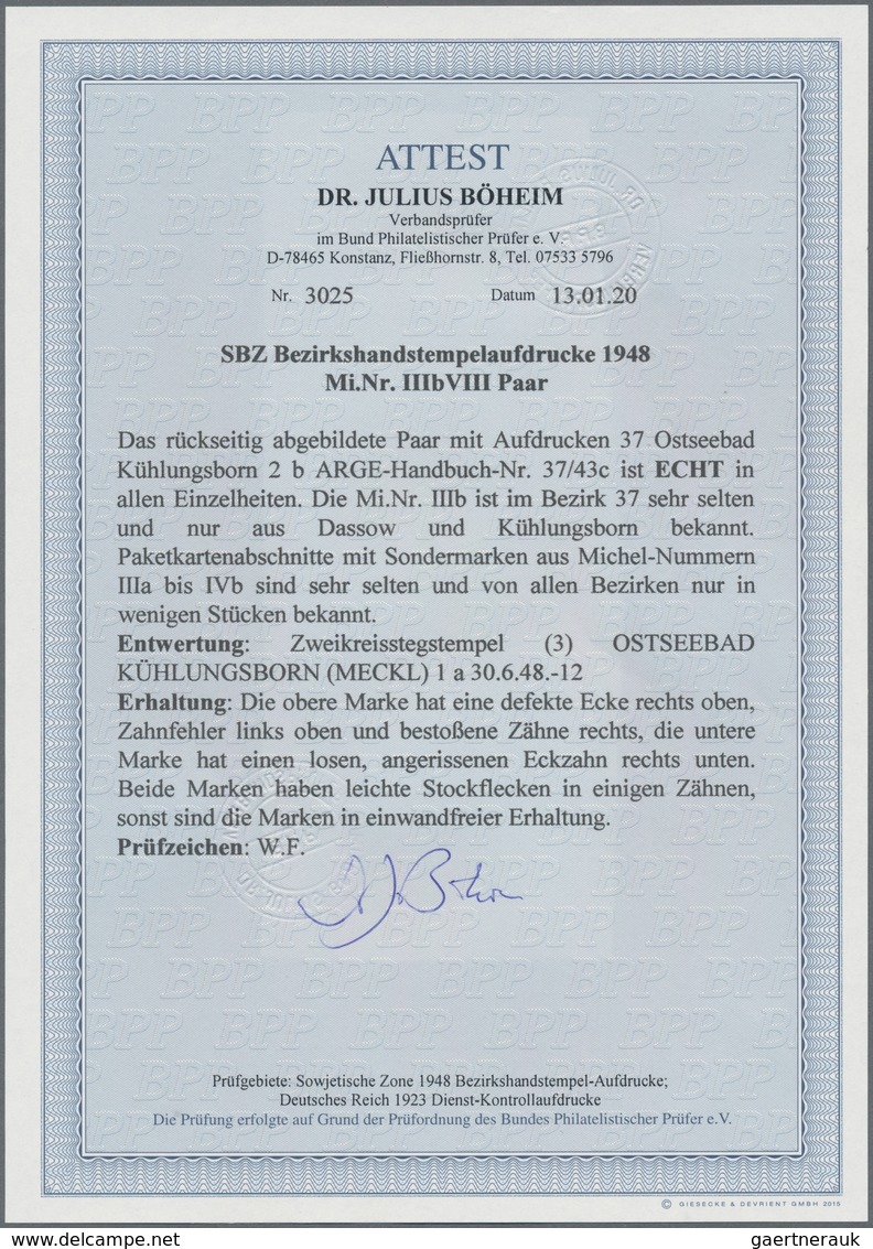 Sowjetische Zone - Bezirkshandstempel - VIII - Bez. 37 (Schwerin): KÜHLUNGSBORN: 75 Pf Stepahn Im Se - Other & Unclassified