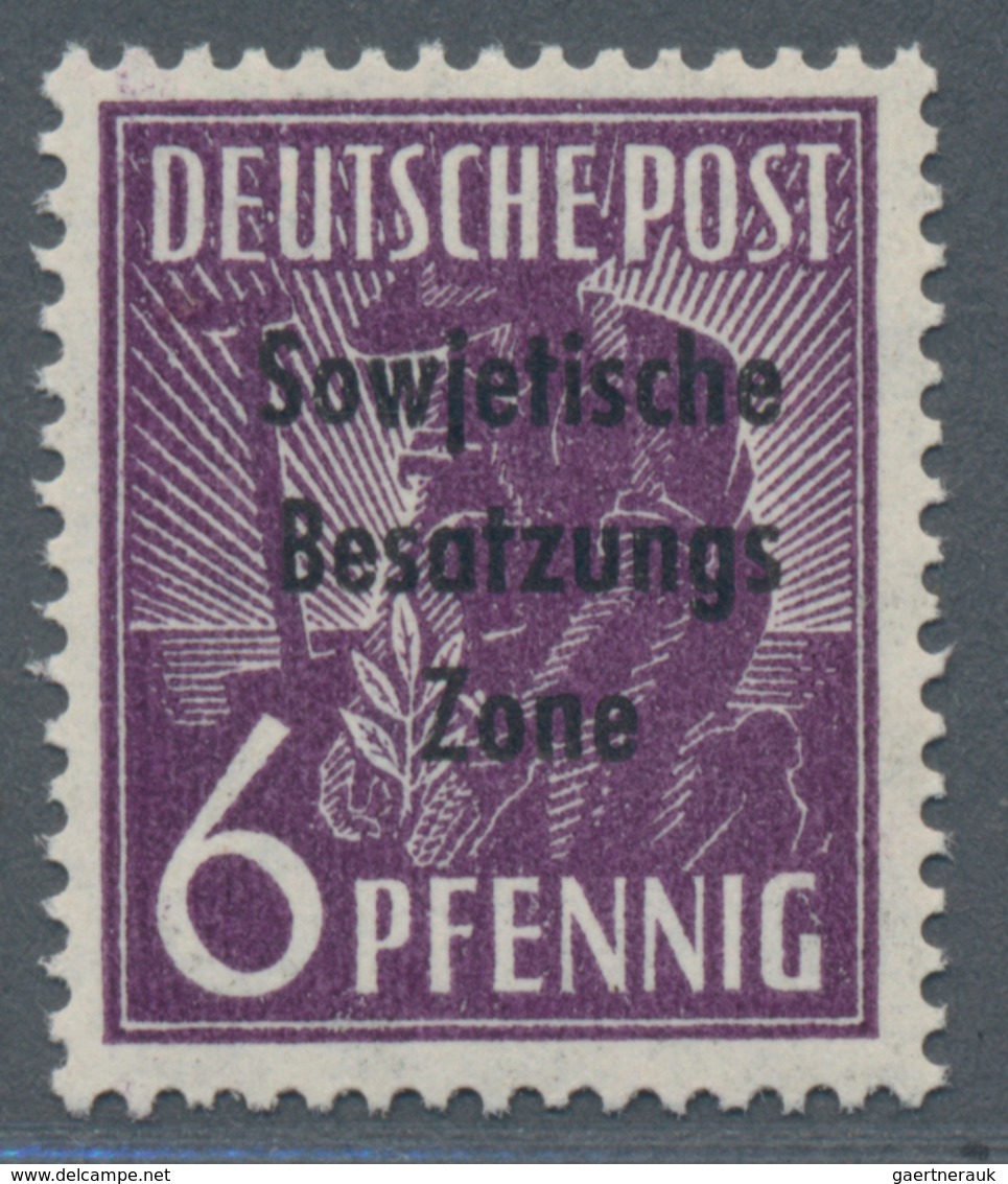 Sowjetische Zone - Allgemeine Ausgaben: 1948, Arbeiterserie 6 Pf Mit Aufdruck Dunkelgrauviolett Mit - Sonstige & Ohne Zuordnung