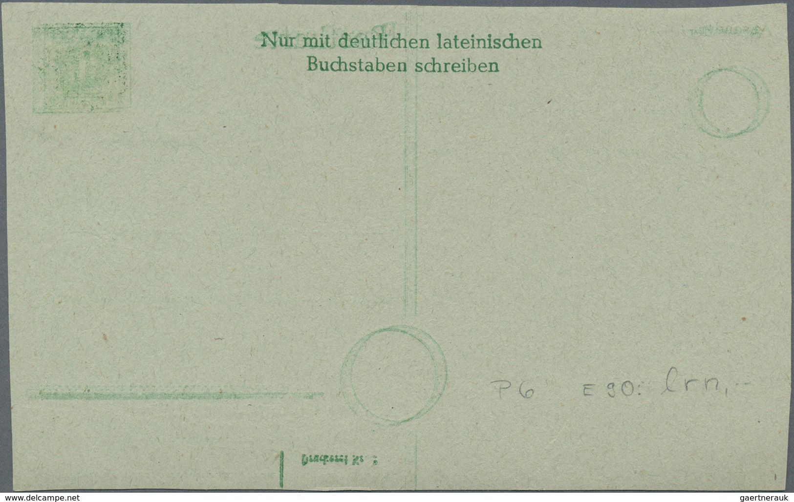 Sowjetische Zone - Ganzsachen: 1945, Ungebrauchte Ganzsachenpostkarte Dauerausgabe Der OPD Schwerin - Other & Unclassified