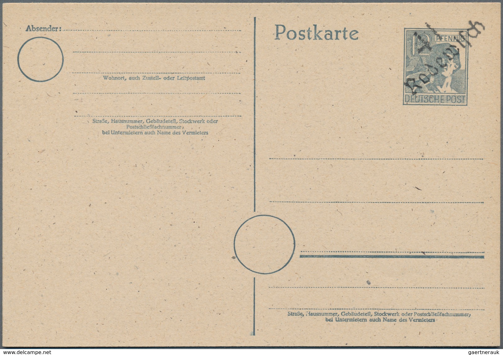 Sowjetische Zone - Ganzsachen: 1948, Zwei Ungebrauchte Ganzsachenpostkarten Der II. Kontrollratsausg - Andere & Zonder Classificatie