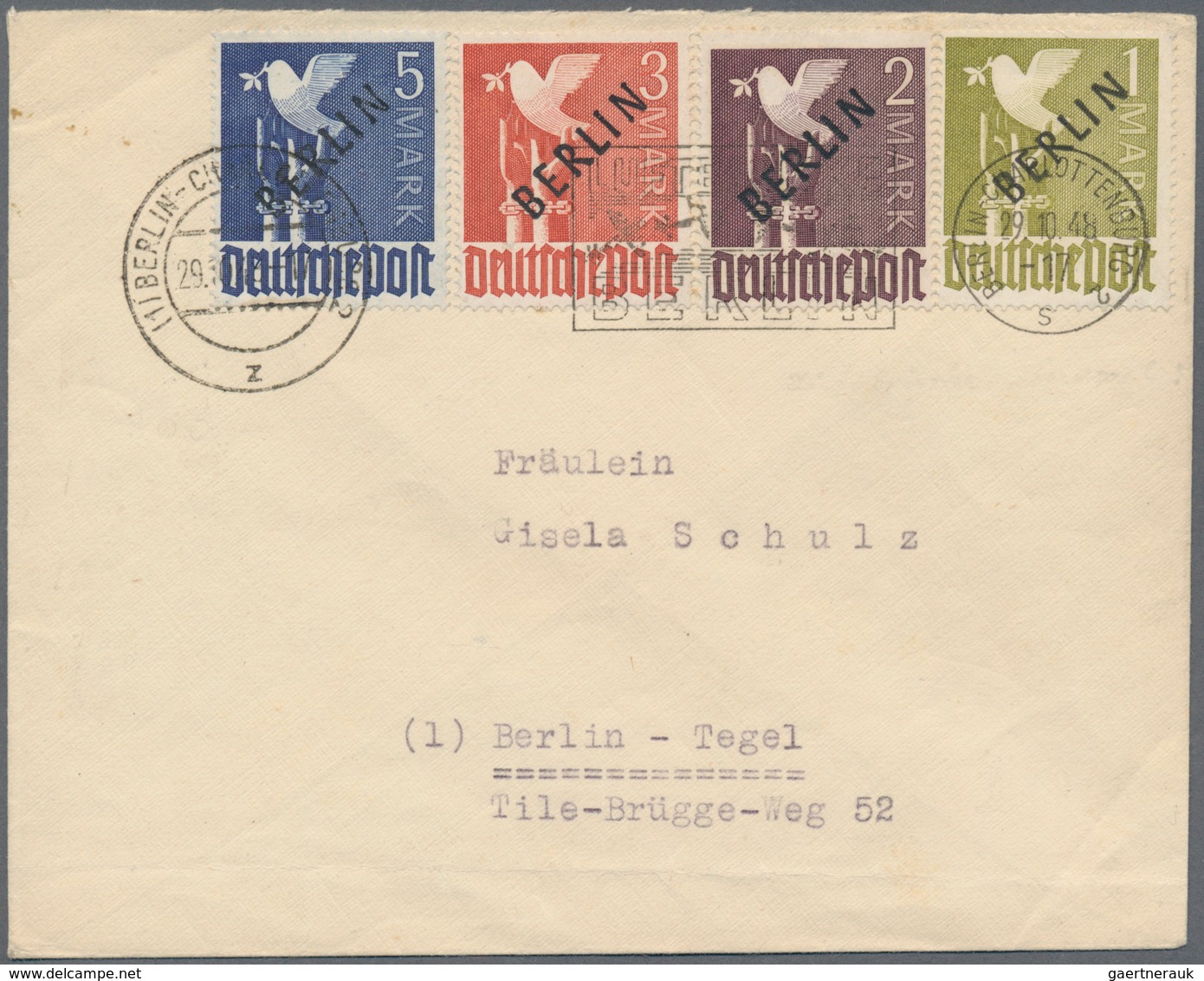 Berlin: 1948, Freimarken Mit Schrägem Aufdruck "BERLIN" In Schwarz, 20 Werte Sauber Gestempelt, 2 Pf - Cartas & Documentos