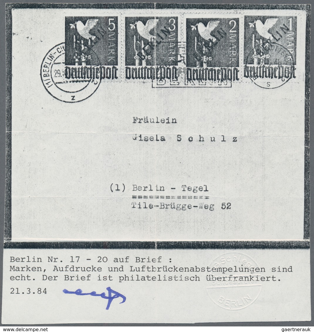 Berlin: 1948, Freimarken Mit Schrägem Aufdruck "BERLIN" In Schwarz, 20 Werte Sauber Gestempelt, 2 Pf - Cartas & Documentos