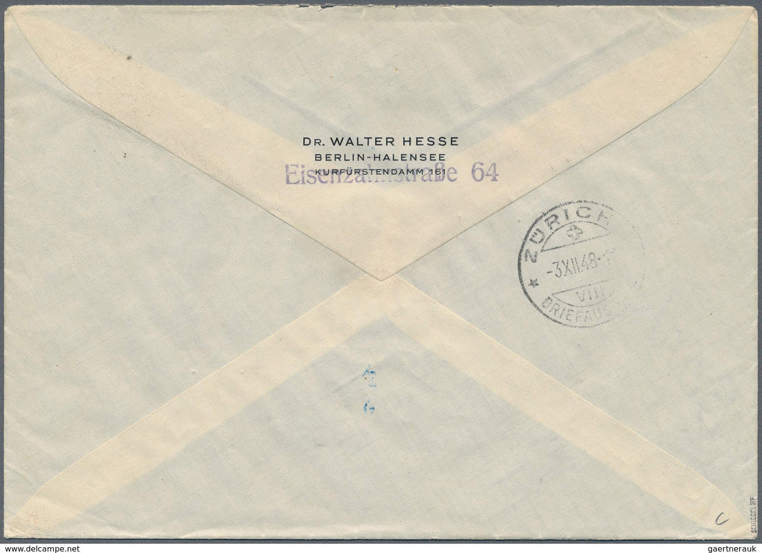 Berlin: 1948, 1 Mark Schwarzaufdruck Zusammen Mit 10 Pfg. Als Portogerechte Frankatur Auf R-Brief Vo - Briefe U. Dokumente