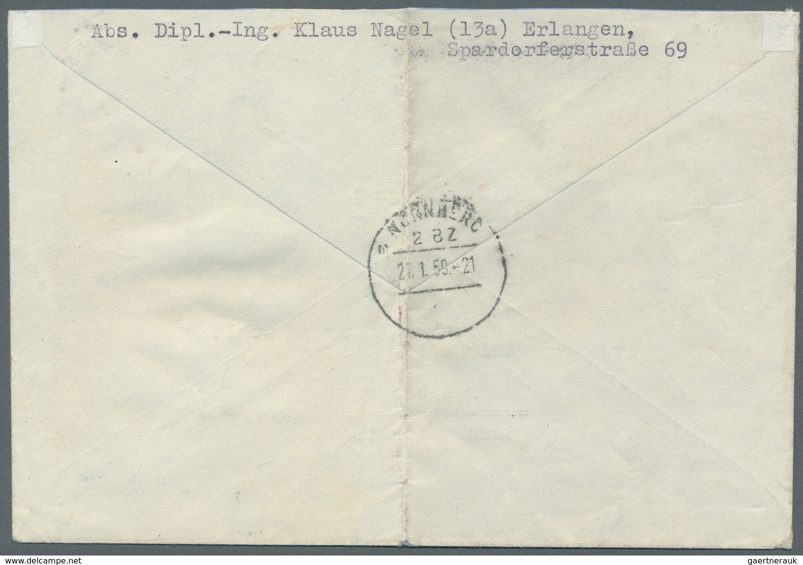 Berlin: 1950: Fernbrief Einschreiben ( 20 + 40 R ) Mit 60 Pf. ROTAUFDRUCK Als EF BUNDVERWENDUNG Ab E - Brieven En Documenten