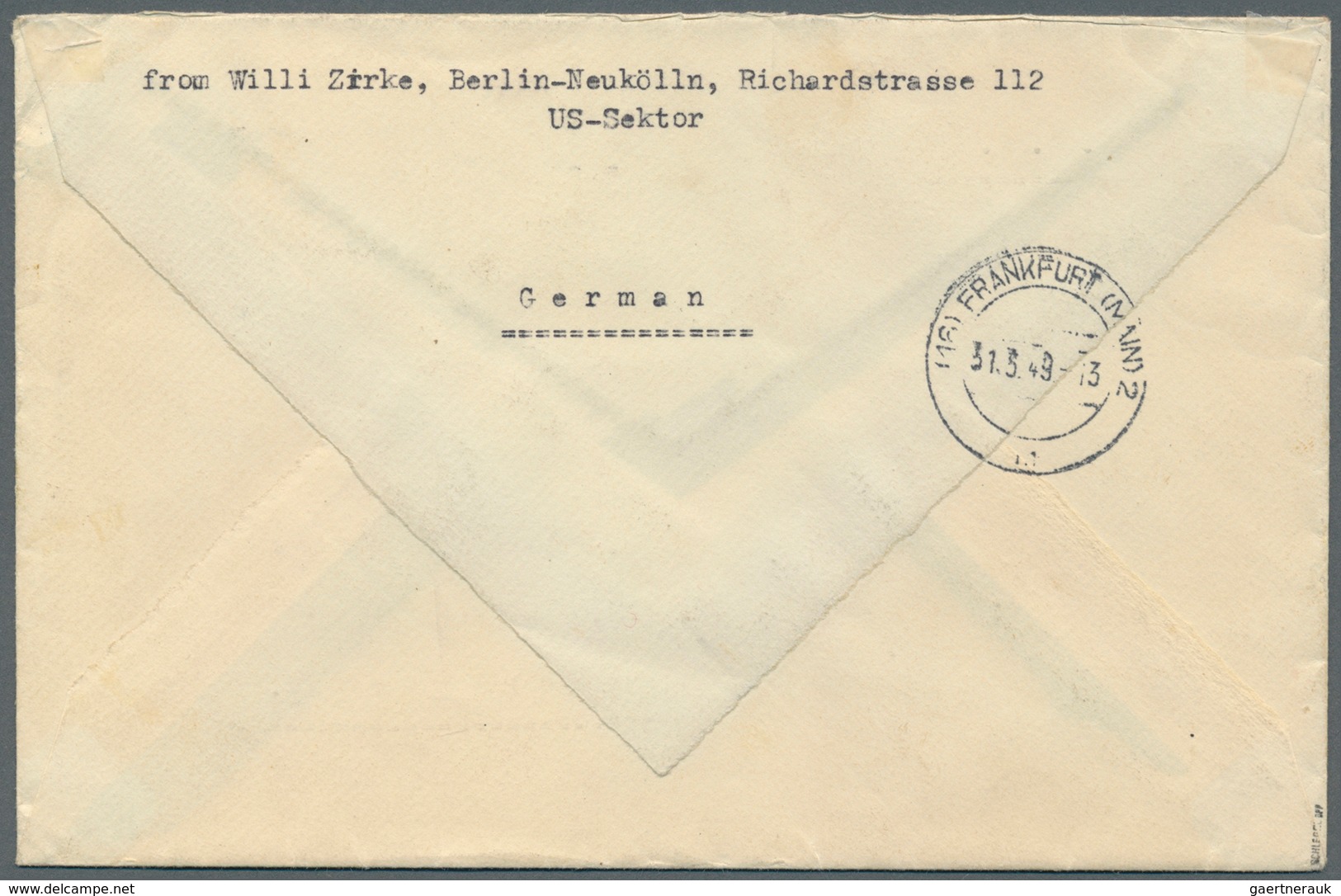 Berlin: 1949: IAS-LUFTPOSTBRIEF ÜBERSEE 20g Mit Der Höchstgebühr DM 2,50 – Brief Bis 20g 50 Pf. Und - Brieven En Documenten