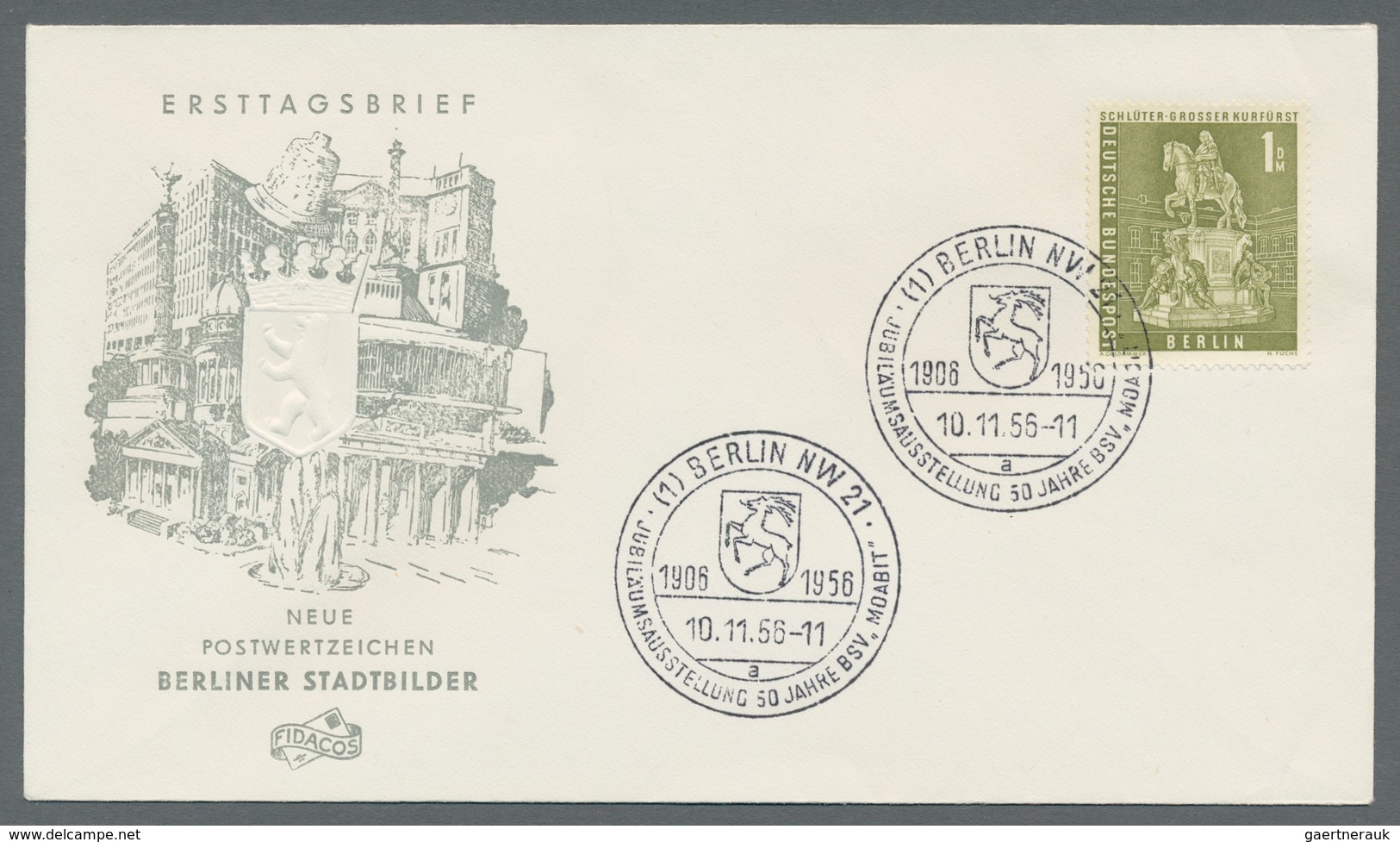 Berlin: 1956/58, "Berliner Stadtbilder I Und II", Komplett Auf Insgesamt Dreizehn FDC In Tadelloser - Brieven En Documenten