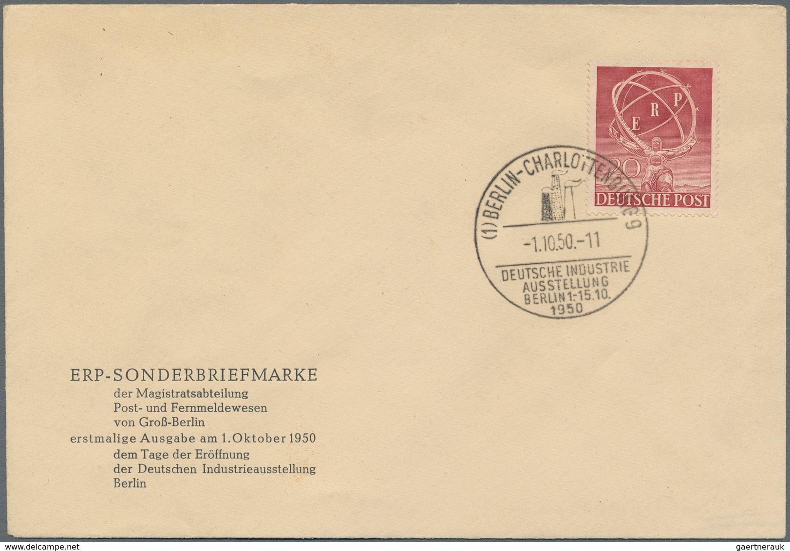 Berlin: 1956: 1 M. Großer Kurfürst Auf Maximumkarte Mit Ersttagsstempel Sowie 20 Pf. ERP Von 1950 Au - Covers & Documents