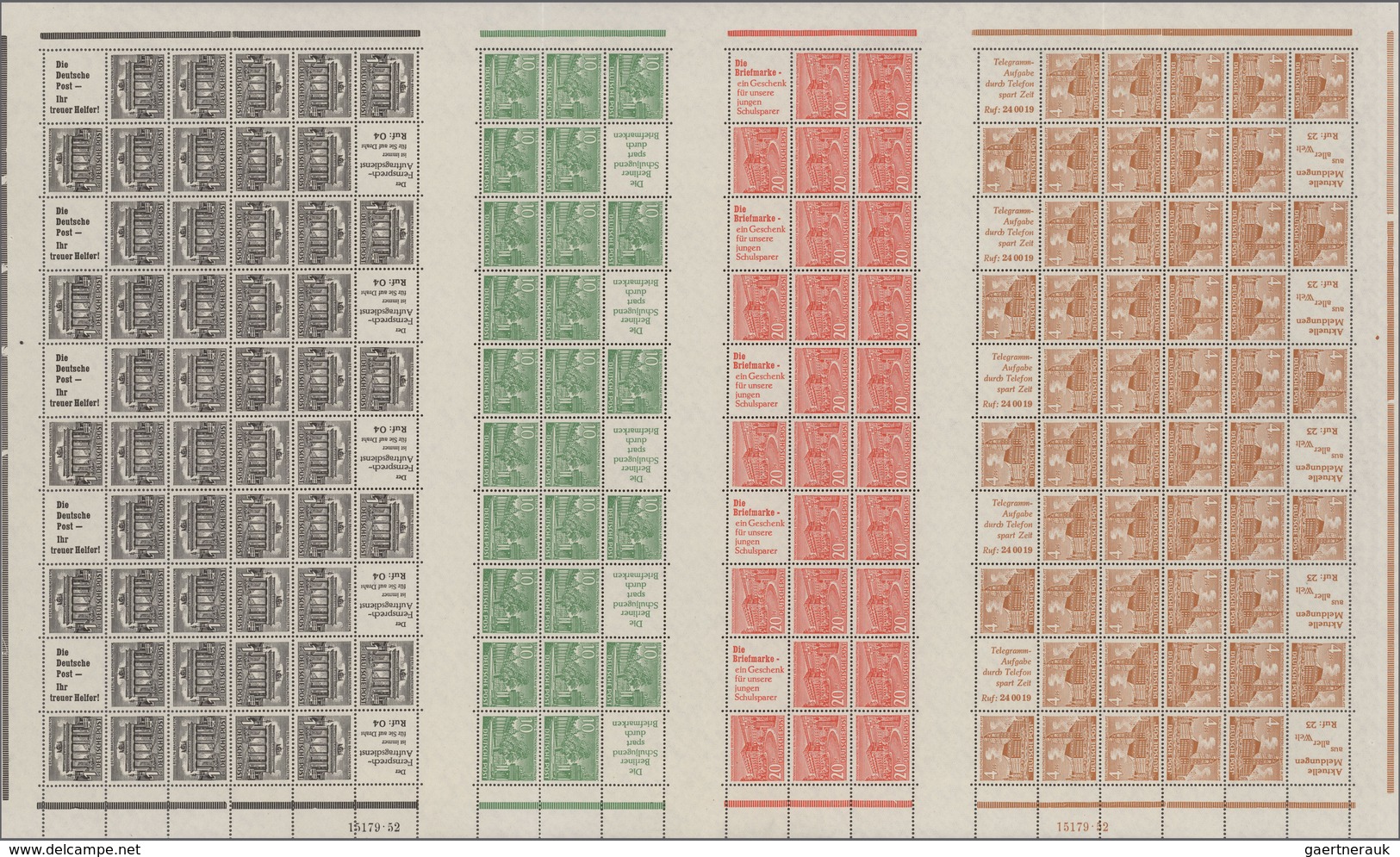 Berlin - Markenheftchenbogen: 1952, Schöner Postfrischer Markenheftchenbogen Berliner Bauten MHB 2, - Postzegelboekjes