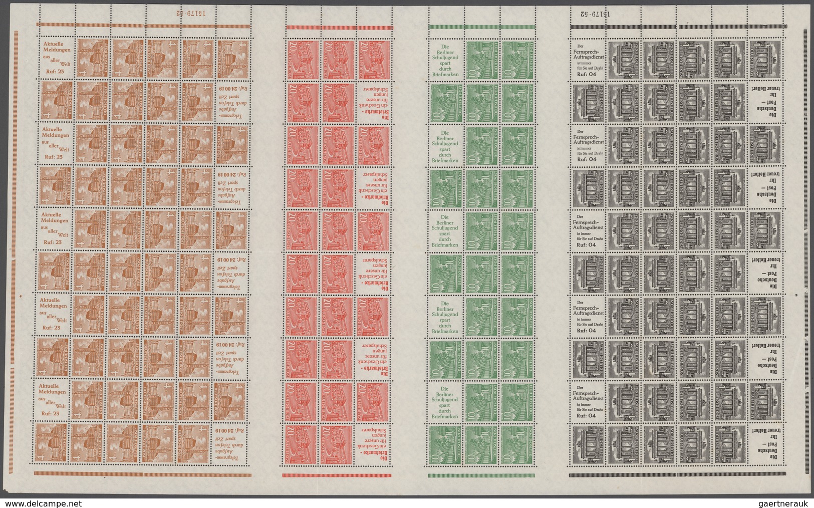 Berlin - Markenheftchenbogen: 1952, Kompl. Postfrischer Markenheftchen-Bogen Bauten Mit HAN 15179.52 - Booklets