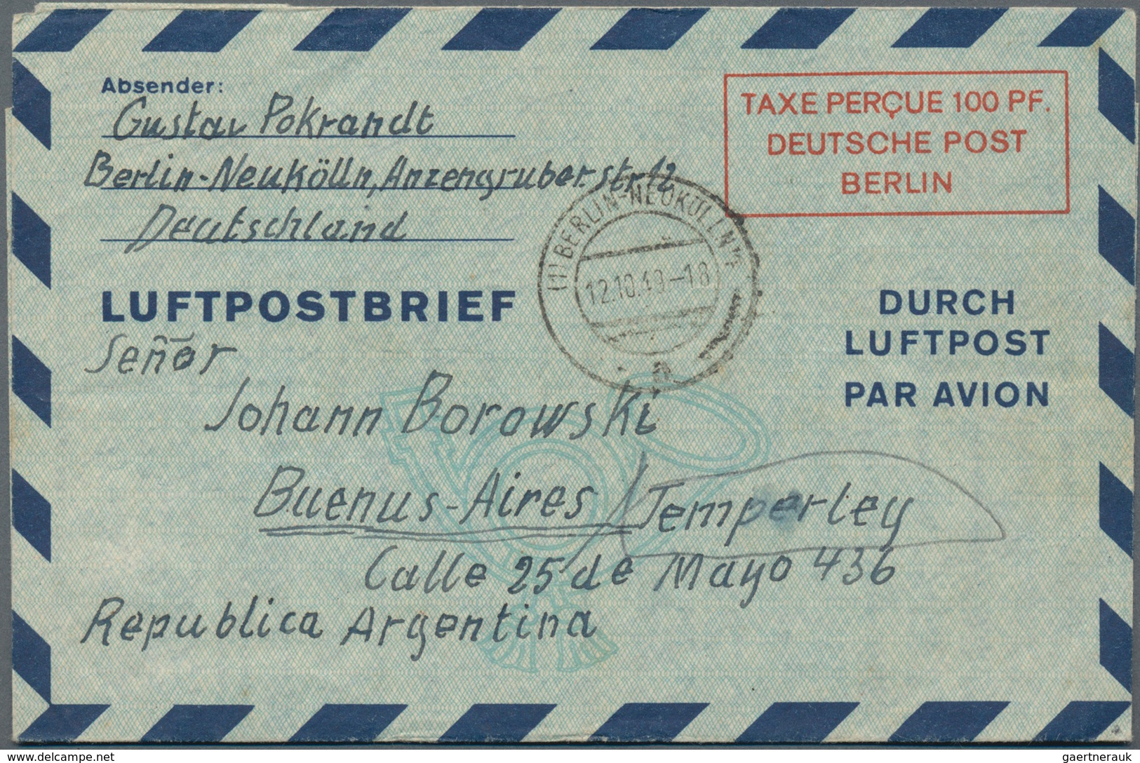 Berlin - Ganzsachen: 1949, Zwei Bedarfs- Und Portogerecht Verwendete Ganzsachenluftpostbriefe Mit We - Sonstige & Ohne Zuordnung