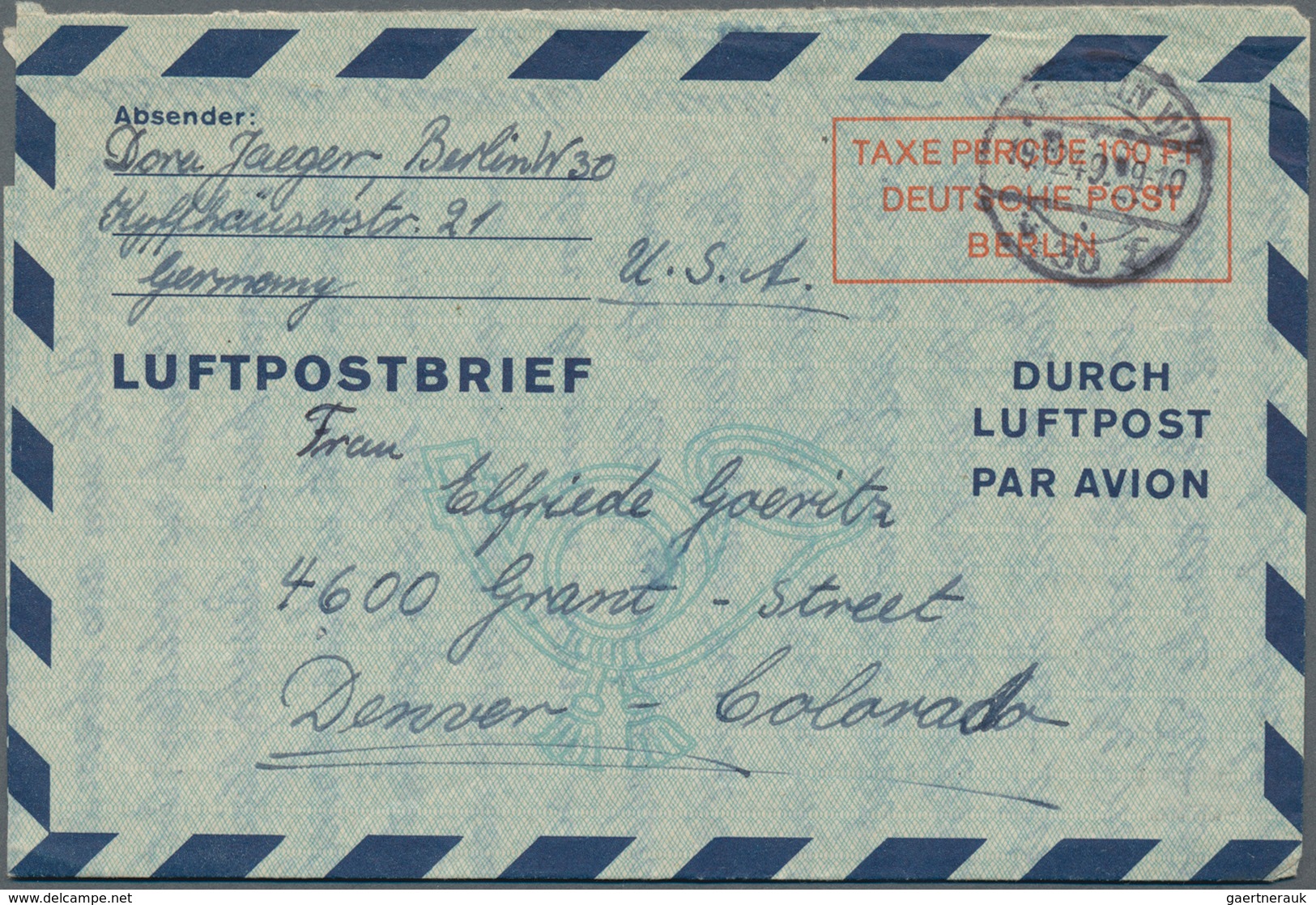 Berlin - Ganzsachen: 1949, Zwei Bedarfs- Und Portogerecht Verwendete Ganzsachenluftpostbriefe Mit We - Sonstige & Ohne Zuordnung