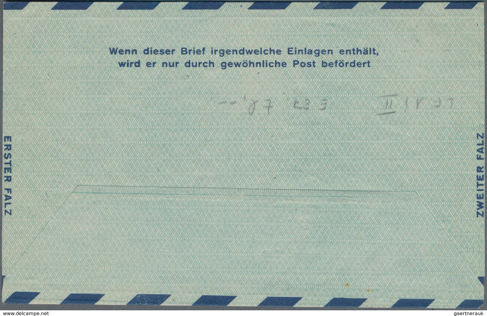 Berlin - Ganzsachen: 1949, Gebrauchter Ganzsachenluftpostbrief Mit Wertrahmen "TAXE PERCUE100 PF./DE - Other & Unclassified