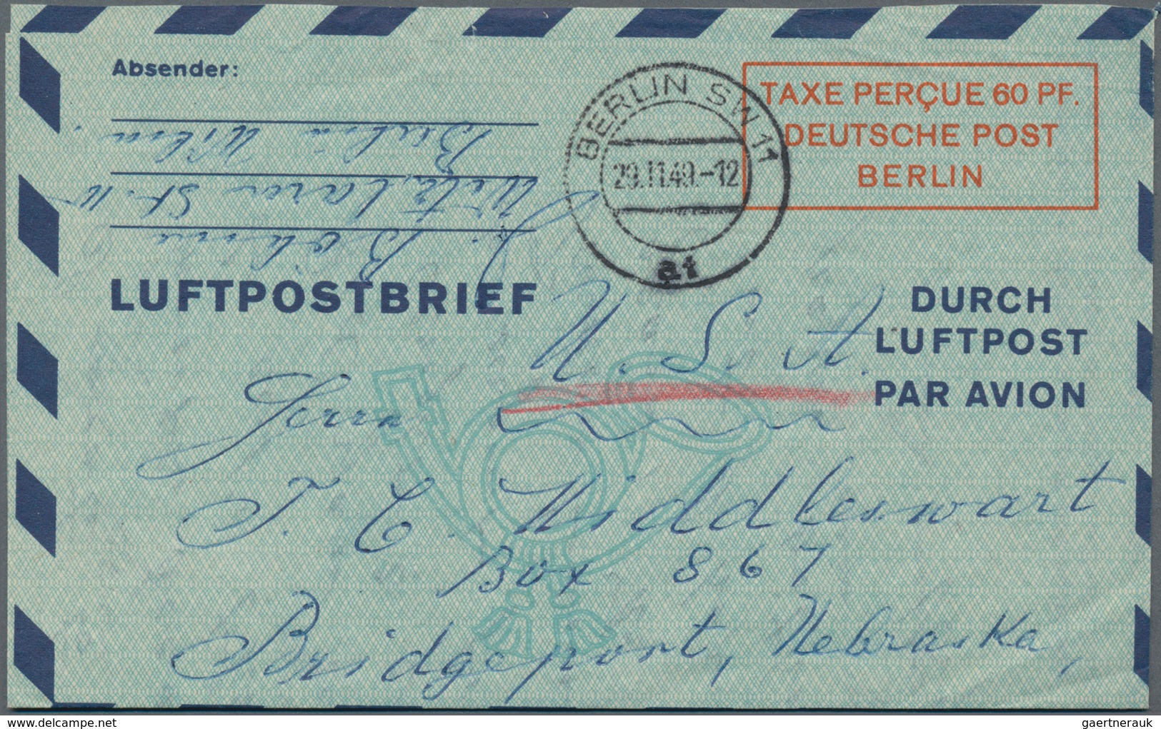 Berlin - Ganzsachen: 1949, Zwei Bedarfs- Und Portogerecht Verwendete Ganzsachenluftpostbriefe Mit We - Andere & Zonder Classificatie