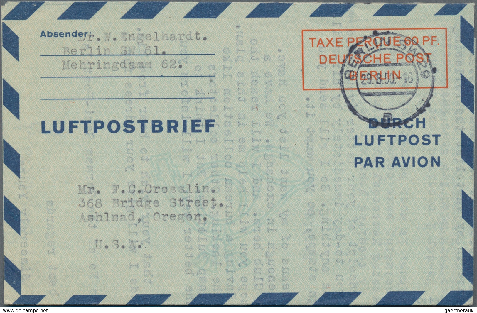 Berlin - Ganzsachen: 1949, Zwei Bedarfs- Und Portogerecht Verwendete Ganzsachenluftpostbriefe Mit We - Other & Unclassified