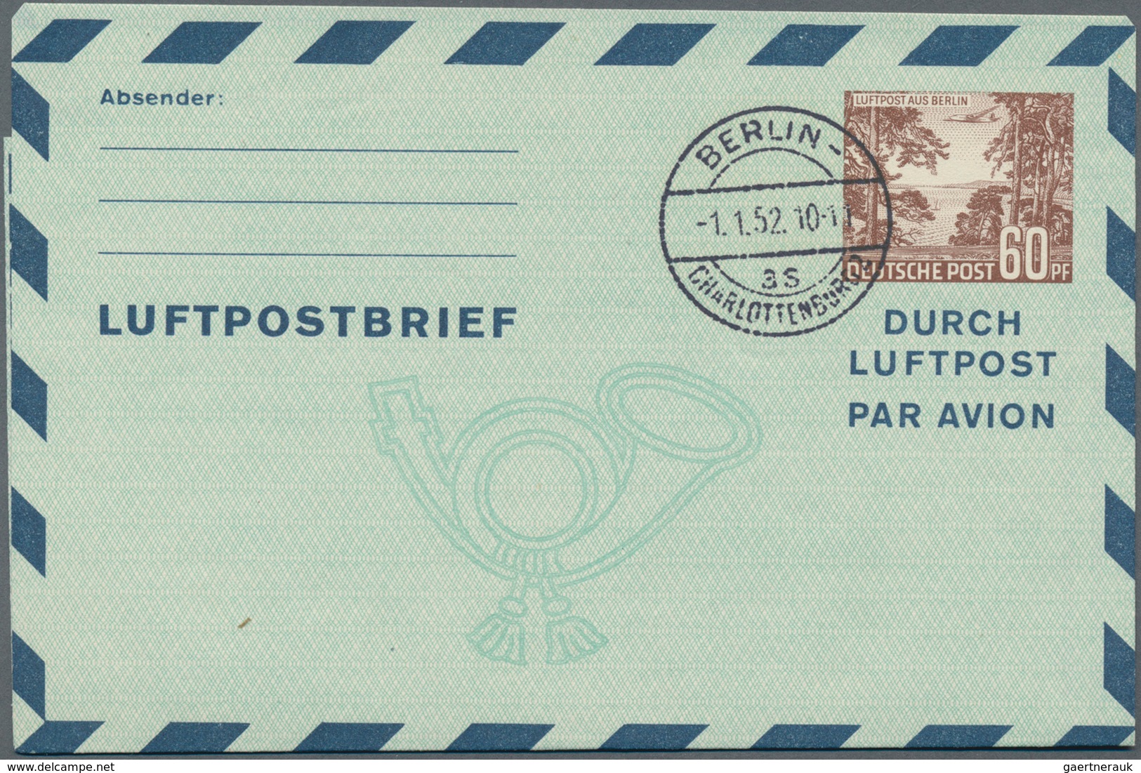 Berlin - Ganzsachen: 1950/54, Vier Gebrauchte Ganzsachenluftpost Und -luftpostleichtbriefe, 2x Mit E - Andere & Zonder Classificatie