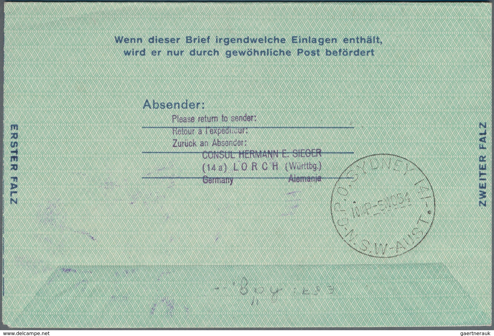 Berlin - Ganzsachen: 1954, Gebrauchter Ganzsachenluftpostleichtbrief Wst. Havellandschaft 60 PF Brau - Other & Unclassified