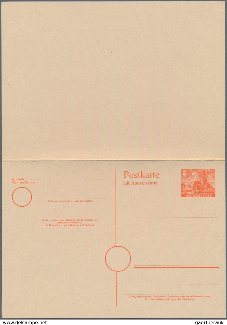 Berlin - Ganzsachen: 1955, Ungebrauchte Doppelkarte 8 Pfennig Rot Berlin-Schöneberg Rudolf-Wilde-Pla - Andere & Zonder Classificatie