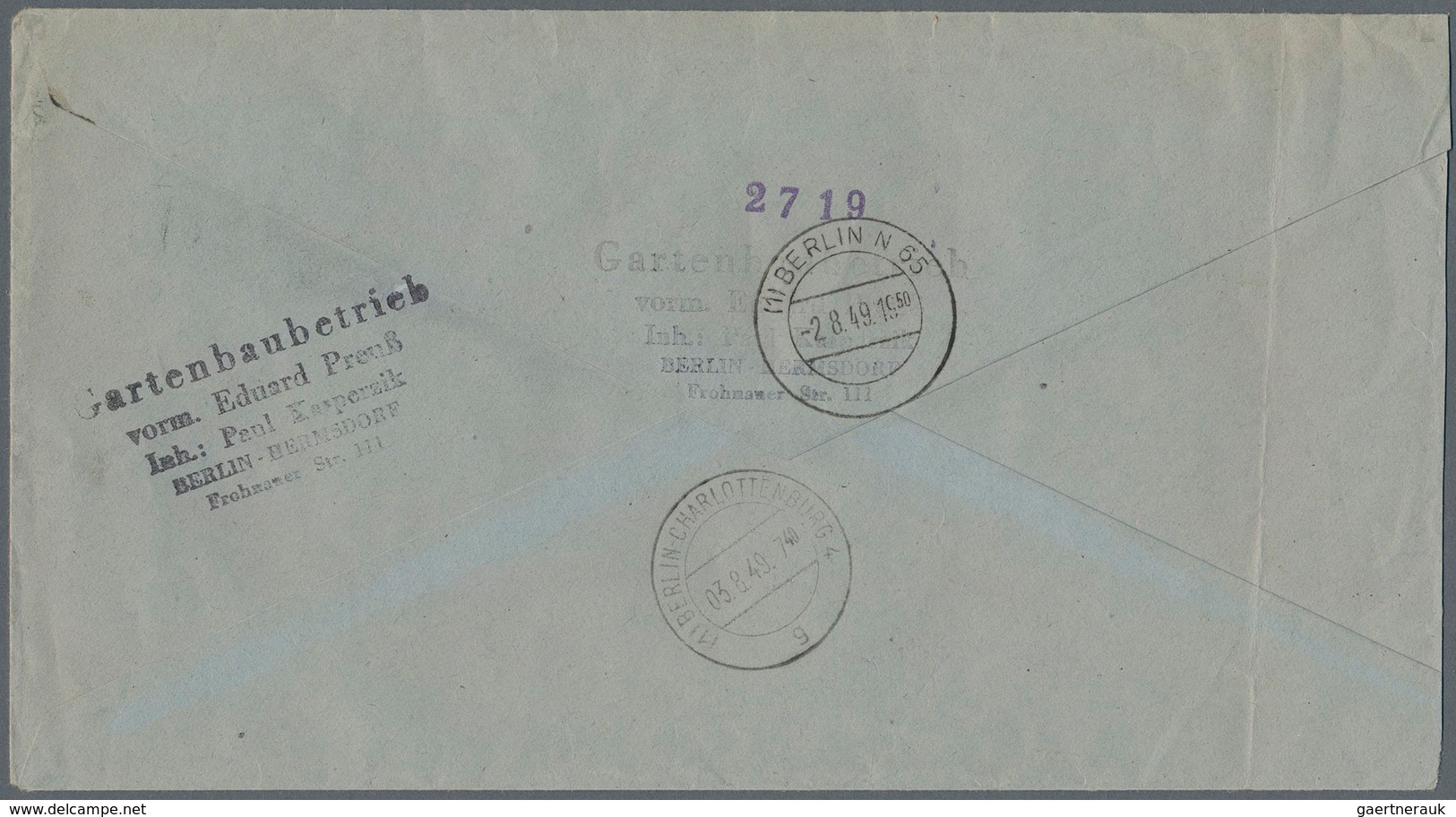 Berlin - Postschnelldienst: 80 Pf. Rotaufdruck Als EF Auf Postschnelldienstbf. Von Berlin-Hermsdorf - Brieven En Documenten
