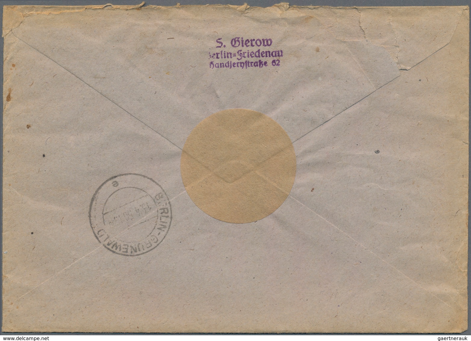 Berlin - Postschnelldienst: 1950, Ortsbrief Mit Postschnelldienst Frankiert Mit 2x10 Pfennig Grün Un - Briefe U. Dokumente