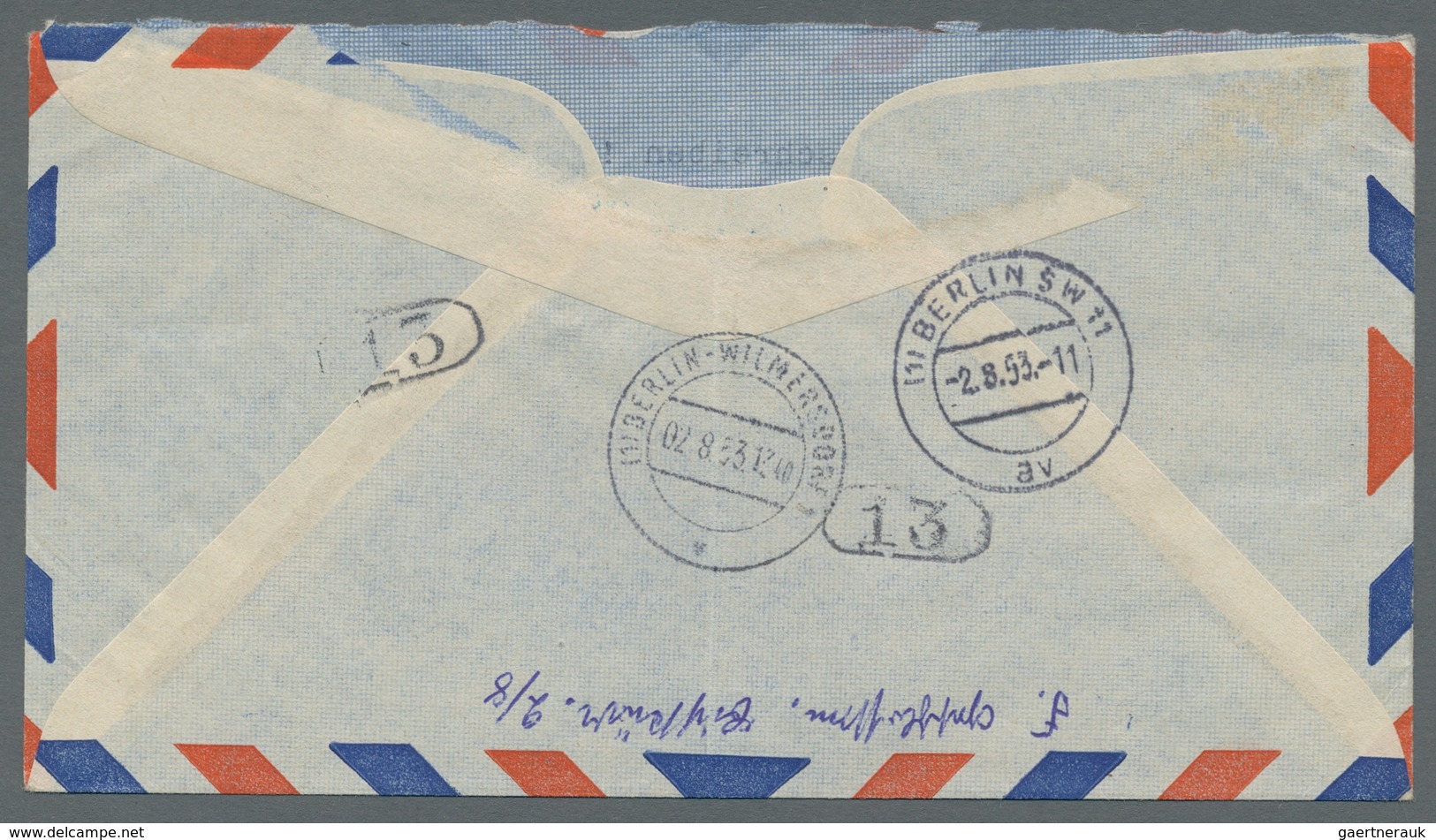 Saarland (1947/56): 1953, "6 Und 500 Fr. Saar V" Auf Flug-Eil-R-Brief Mit Ersttagsstempel SAARBRÜCKE - Briefe U. Dokumente