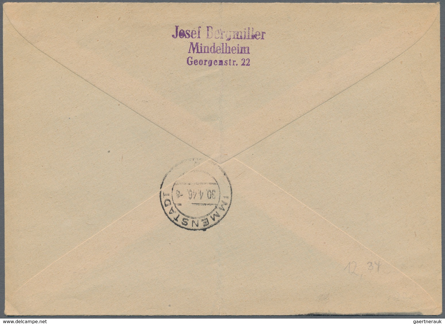 Bizone: 1945, AM-Post 80 Pf. Deutscher Druck Zusammen Mit 5 Pfg. Engl. Druck Auf R-Brief Ab "MINDELH - Andere & Zonder Classificatie