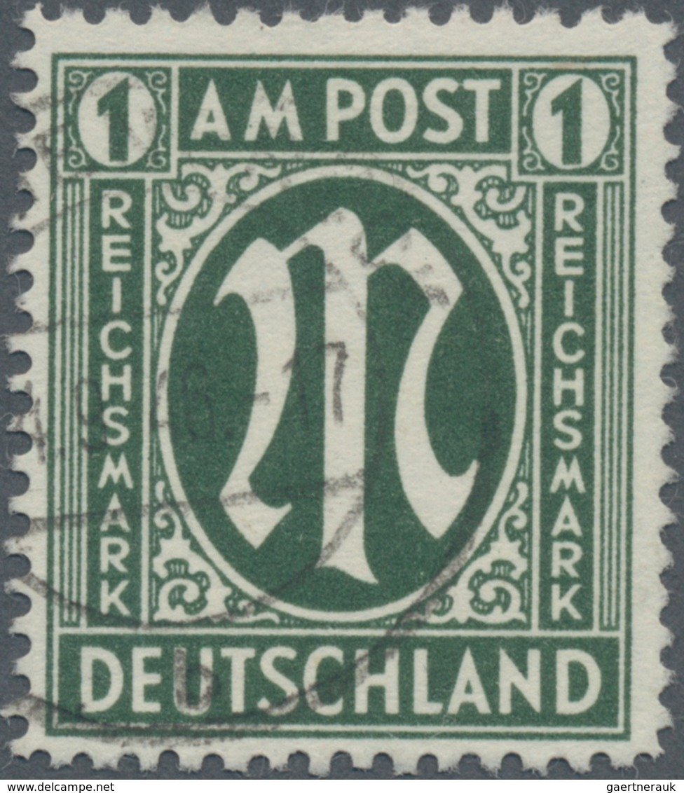 Bizone: 1946, AM-Post, Deutscher Druck, 1 RM, Sauber Gestempelt "BERSENBRÜCK 4.9.46". Fotoattest Weh - Other & Unclassified