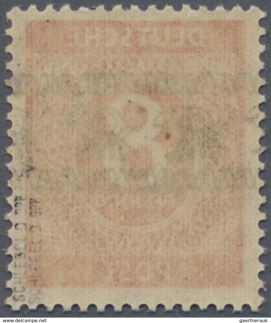 Bizone: 1948, 8 Pf Ziffer Orangerot Mit Bandaufdruck, Dünnes Papier, Tadellos Postfrisch, Doppelt Si - Other & Unclassified