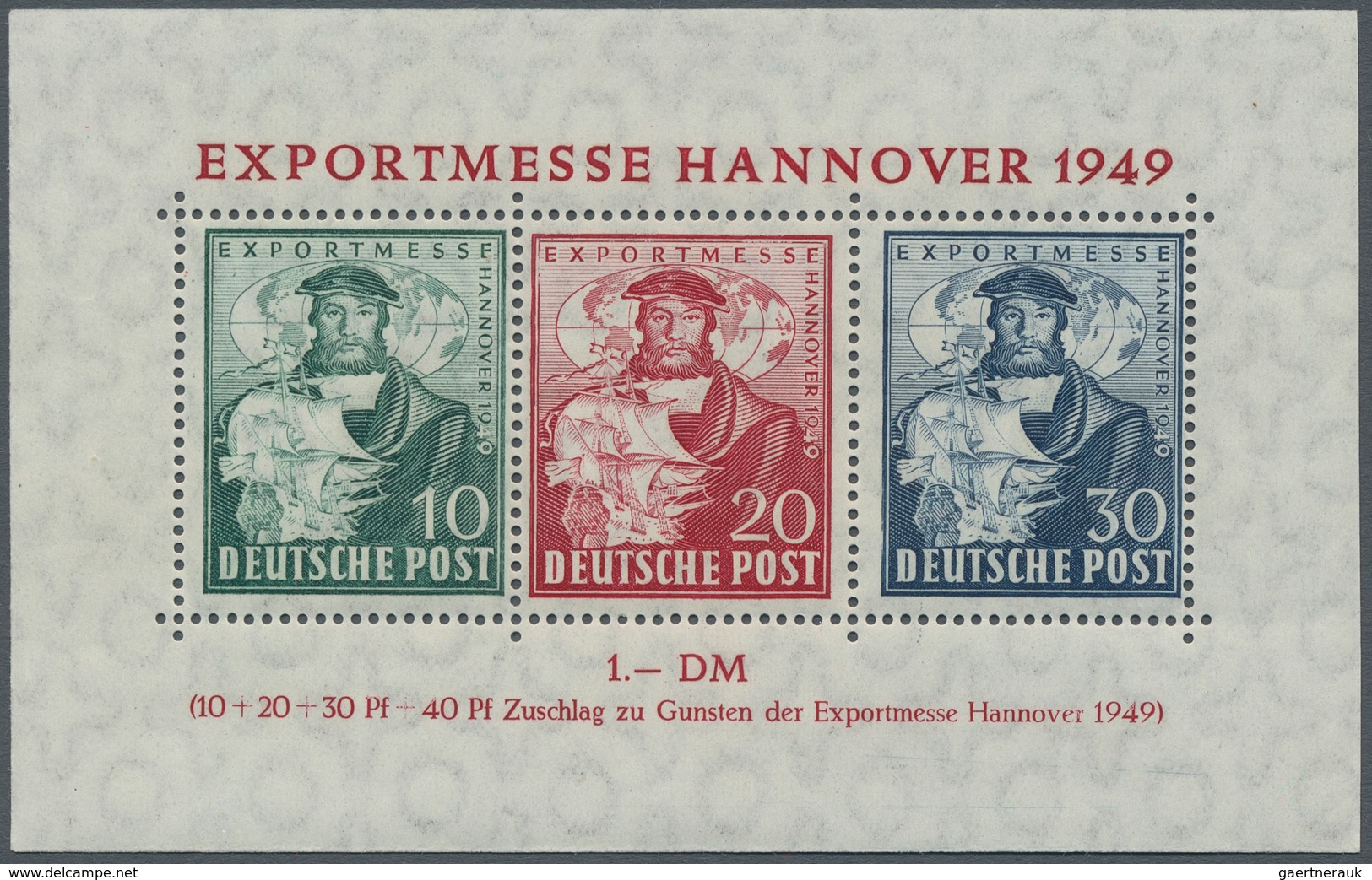 Bizone: 1949, "Hannovermesseblock Mit 30 Pfg. Schwarzviolettultramarin", Postfrischer Block In Tadel - Sonstige & Ohne Zuordnung