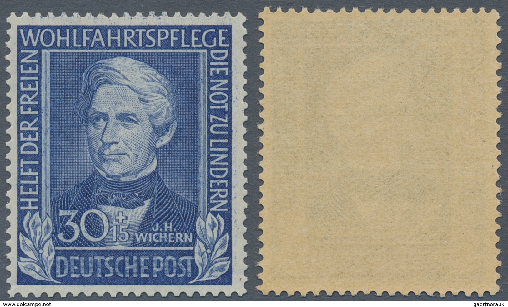 Bundesrepublik Deutschland: 1949, 30 Pfg. Wohlfahrt Als PROBEDRUCK In Verausgabter Zeichnung Auf Pap - Andere & Zonder Classificatie