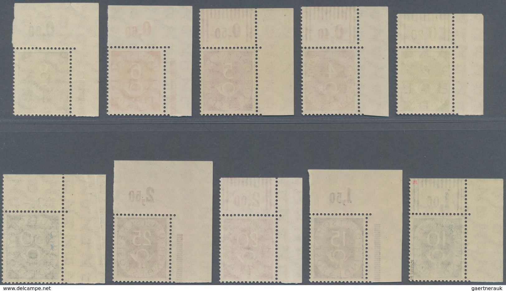 Bundesrepublik Deutschland: 1951, Posthorn, Kompletter Satz Aus Den Linken Oberen Bogenecken, Einwan - Andere & Zonder Classificatie