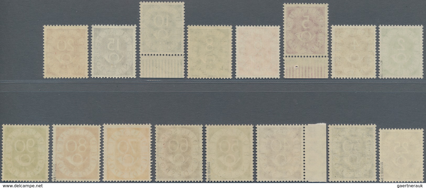 Bundesrepublik Deutschland: 1951, Posthorn, Kompletter Satz, Postfrisch, 25 Pfg., 50 Pfg. Und 80 Pfg - Other & Unclassified