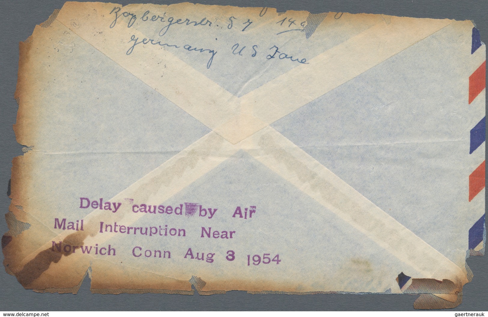 Bundesrepublik Deutschland: 1952, 30 Pf Posthorn Im Senkr. Paar Auf Seltener KATASTROPHEN-Post Von B - Sonstige & Ohne Zuordnung