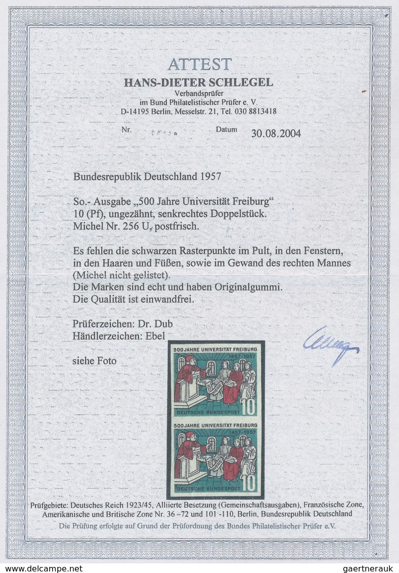 Bundesrepublik Deutschland: 1957, 500 Jahre Universität Freiburg, Ungezähnt Aber Zusätzlich Mit Selt - Sonstige & Ohne Zuordnung