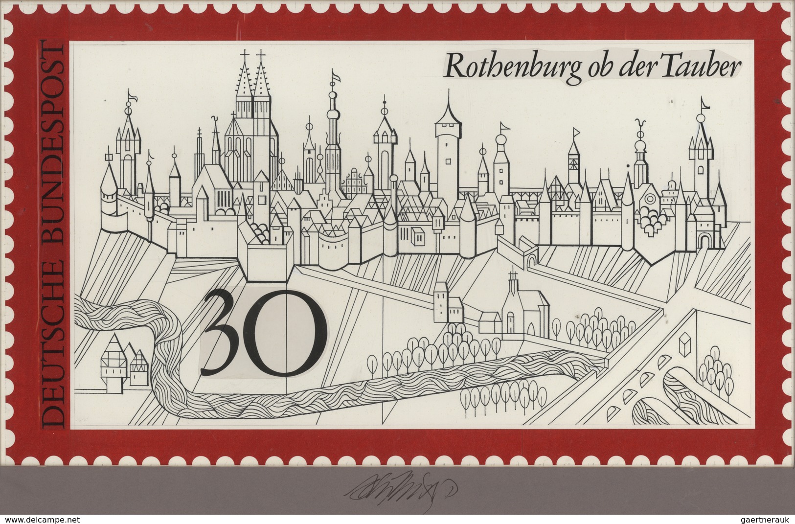 Bundesrepublik Deutschland: 1969, Original-Künstlerentwurf (41x24,5) Von Prof. H.Schillinger Zur Aus - Sonstige & Ohne Zuordnung