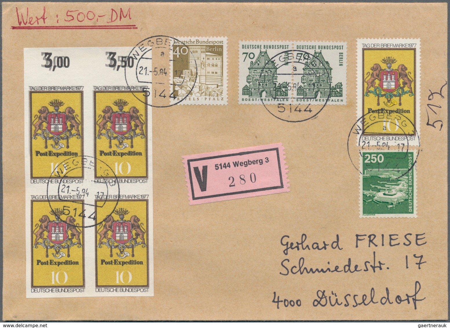 Bundesrepublik Deutschland: 1977, 10 Pfg. Tag Der Briefmarke, Allseitig UNGEZÄHNTER Vierblock Vom Ob - Other & Unclassified