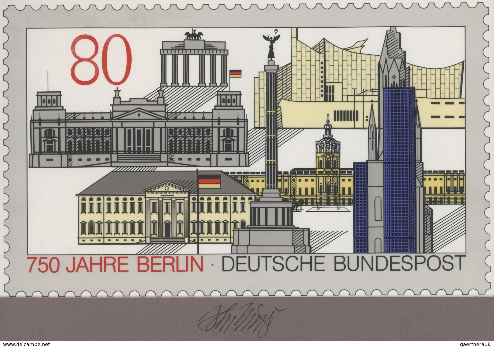 Bundesrepublik Deutschland: 1987, Nicht Angenommener Künstlerentwurf (26x15,5) Von Prof. H.Schilling - Other & Unclassified
