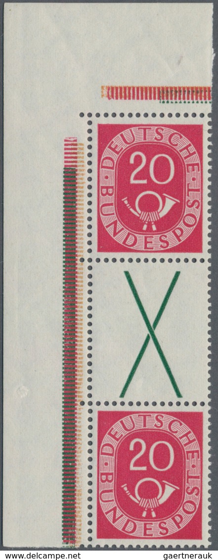 Bundesrepublik - Zusammendrucke: 1951, Posthorn, 20 Pfg. + X + 20 Pfg., Senkrechter Zusammendruck Au - Zusammendrucke