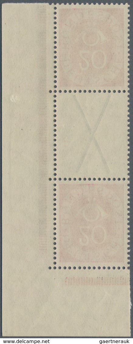 Bundesrepublik - Zusammendrucke: 1951, Posthorn, 20 Pfg. + X + 20 Pfg., Senkrechter Zusammendruck Au - Se-Tenant