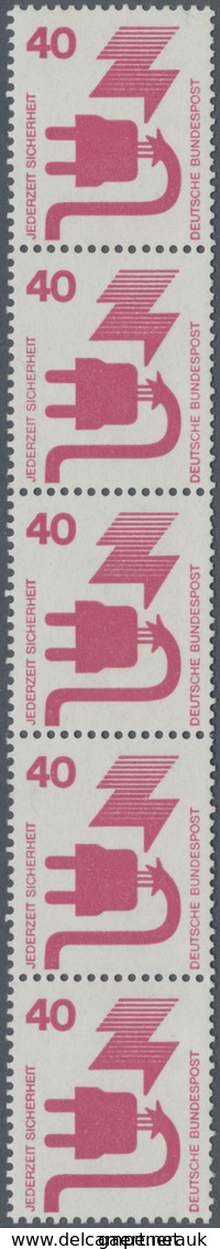 Bundesrepublik - Rollenmarken: 1972. Unfallverhütung 40 Pf Mit Rs. Blauer Nummer (0260) Im Postfrisc - Rolstempels