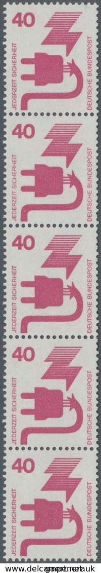 Bundesrepublik - Rollenmarken: 1972. Unfallverhütung 40 Pf Mit Rs. Blauer Nummer (0260) Im Postfrisc - Rollenmarken