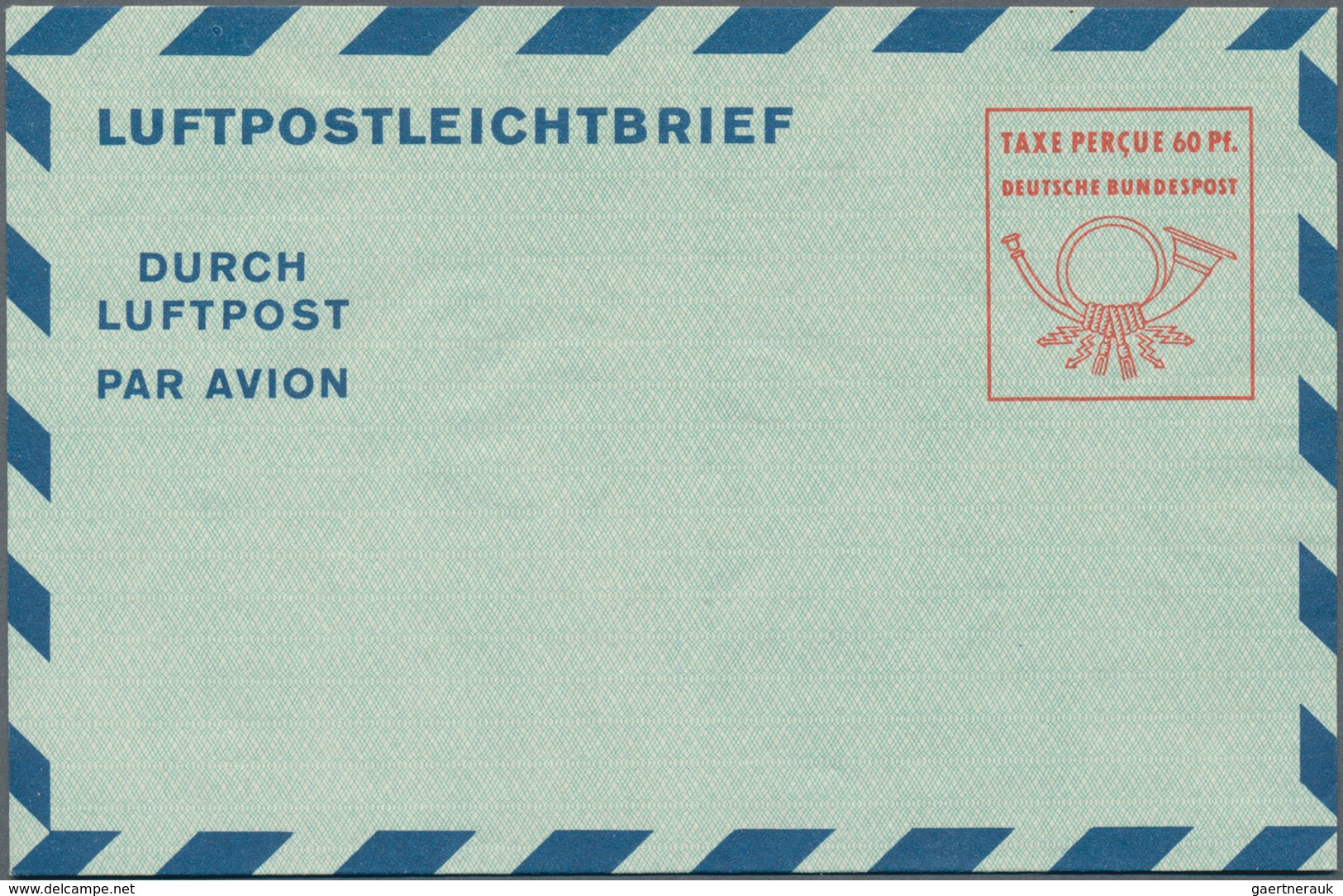 Bundesrepublik - Ganzsachen: 1950/51, 5 Ungebrauchte Luftpostleichtbriefe Mit Wertrahmen "TAXE PERCU - Other & Unclassified