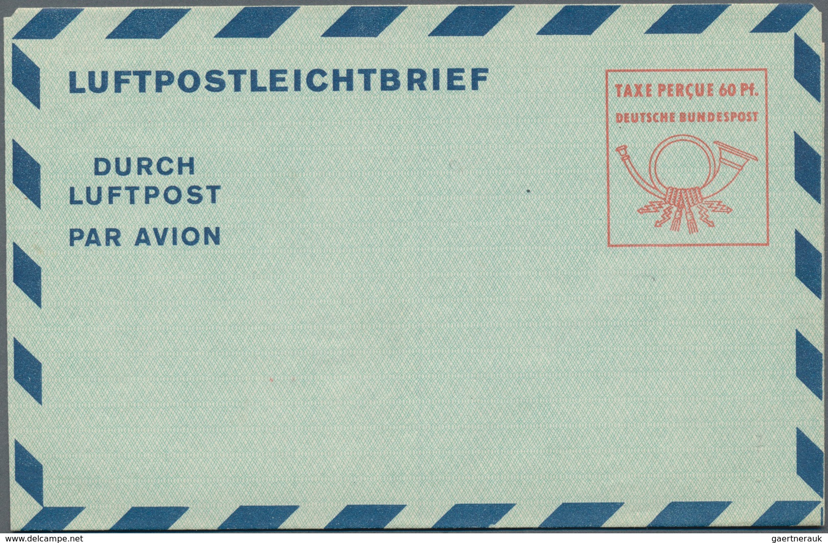 Bundesrepublik - Ganzsachen: 1950/51, 5 Ungebrauchte Luftpostleichtbriefe Mit Wertrahmen "TAXE PERCU - Sonstige & Ohne Zuordnung