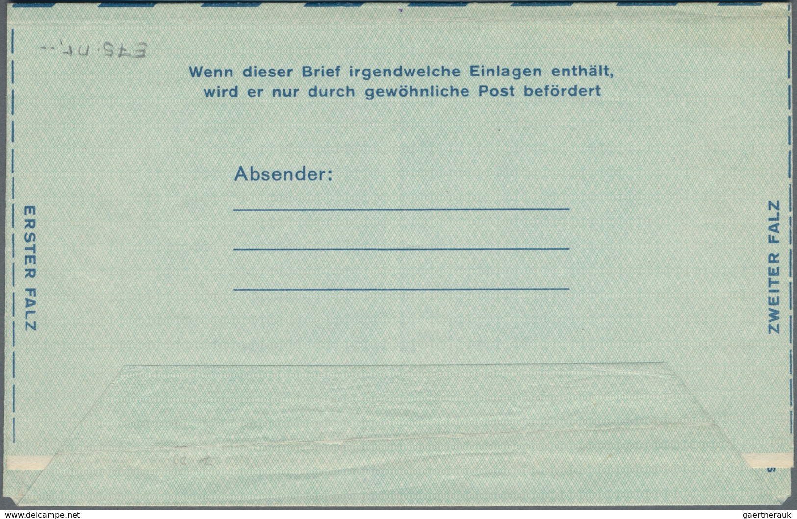 Bundesrepublik - Ganzsachen: 1950/51, 5 ungebrauchte Luftpostleichtbriefe mit Wertrahmen "TAXE PERCU